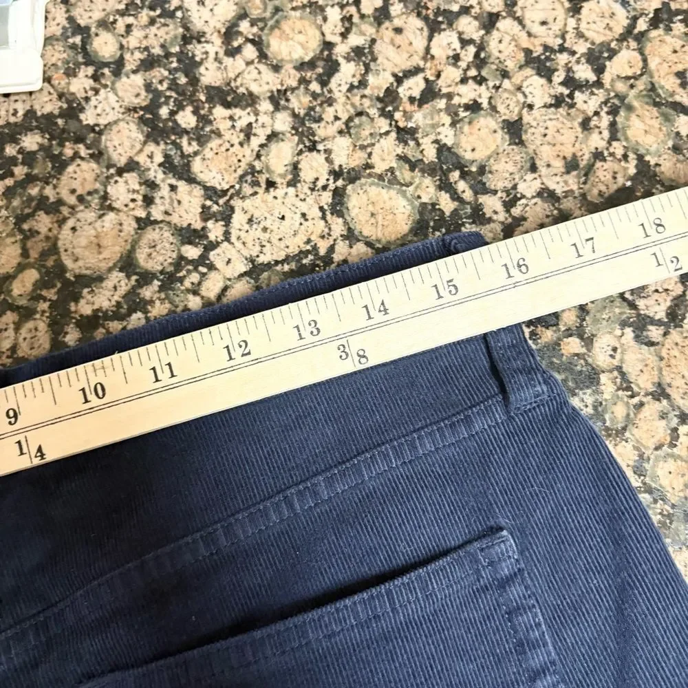 J.Crew Cropped Wide Leg Corduroy Pants Women’s Size 29P Blue High Rise